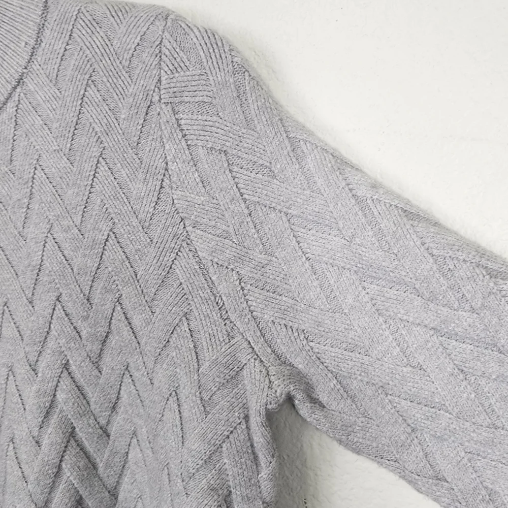 Evolution Mockneck Gray Soft Cozy Sweater Size L